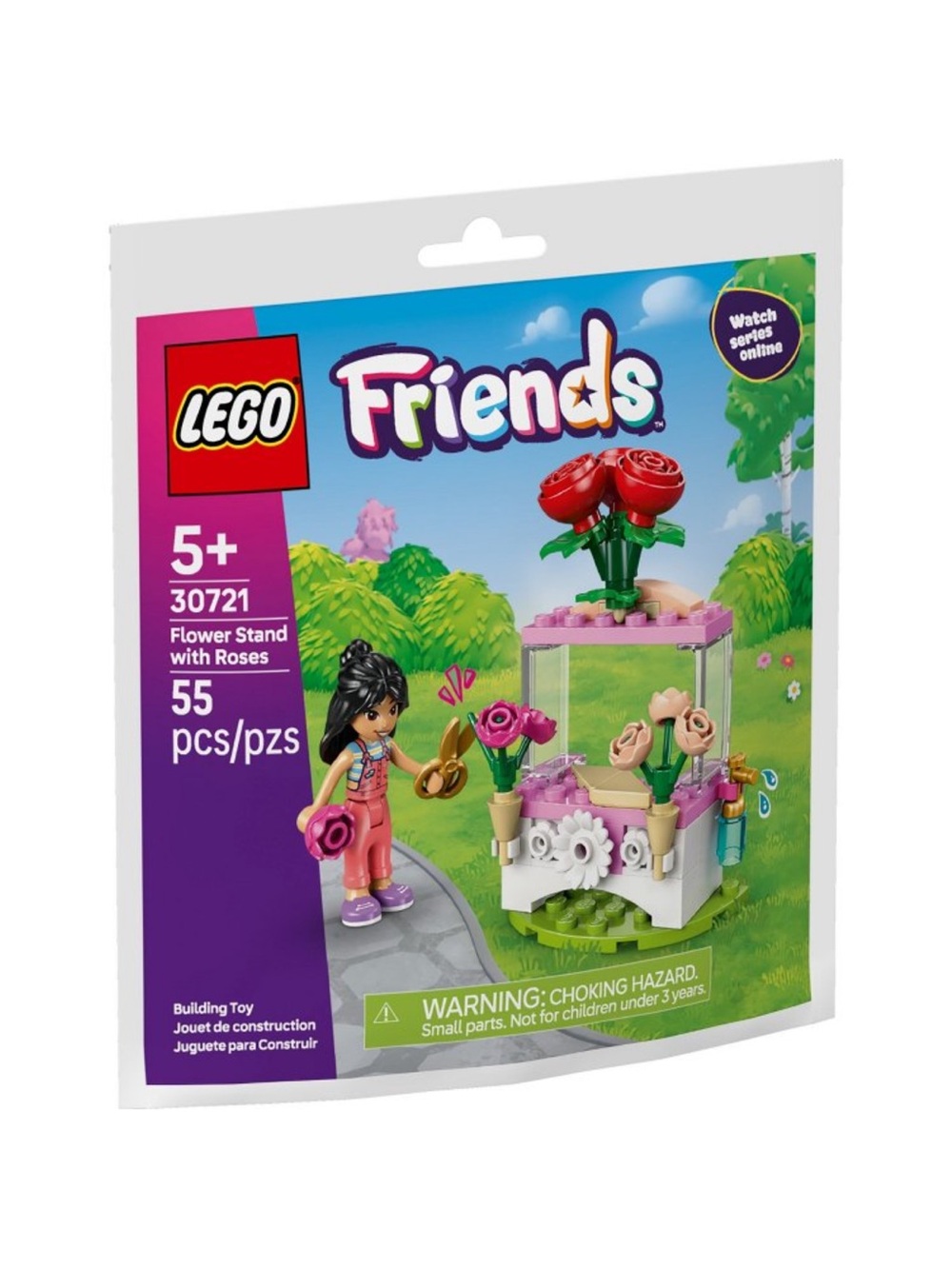 Lego Friends Pink, White & Green Flower Stand with Roses